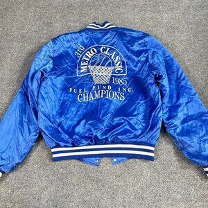 Metro Classic Satin Jacket M Blue Vintage 1985 3rd